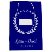 Navy Blue Kansas Map Wedding Welcome Swag Medium Cadeauzakje (Voorkant)