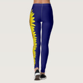 Navy Blue Kansas State Flower Sunflower Leggings (Achterkant)