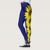 Navy Blue Kansas State Flower Sunflower Leggings (Links)