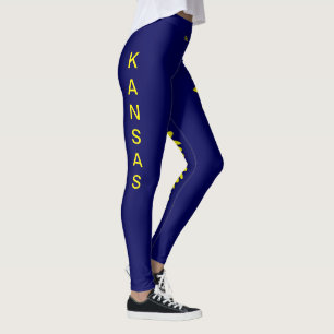 Navy Blue Kansas State Flower Sunflower Leggings