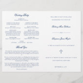 Navy Blue katholieke Wedding Mass Ceremony Program (Voorkant)