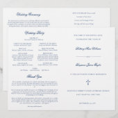 Navy Blue katholieke Wedding Mass Ceremony Program (Voorkant / Achterkant)