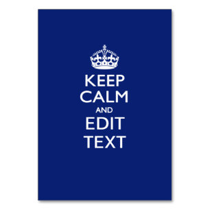 Navy Blue Keep Calm en geef tekst op maat uit Kaart