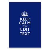 Navy Blue Keep Calm en geef tekst op maat uit Kaart (Voorkant)