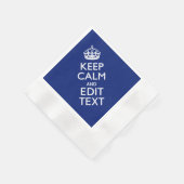 Navy Blue Keep Calm en geef tekst op maat uit Servetten (Hoek)