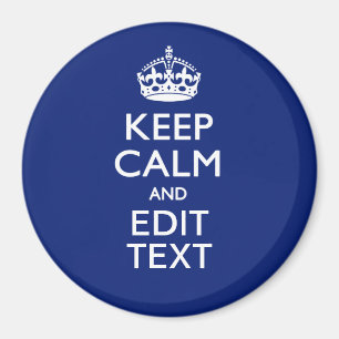 Navy Blue Keep Calm En Heb Je Tekst Magneet