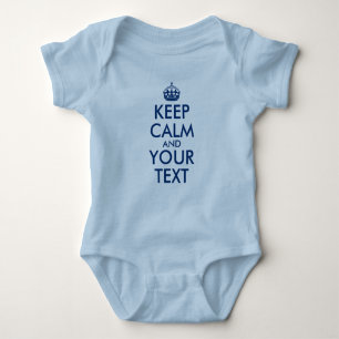 Navy Blue Keep Calm en Jouw tekst Romper