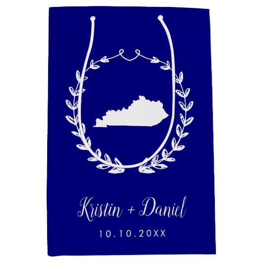Navy Blue Kentucky kaart bruiloft welkom swag Medium Cadeauzakje (Voorkant)
