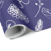 Navy Blue Kerstmis Cadeaupapier (Rol Hoek)