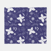 Navy Blue Kerstmis Fleece Deken (Voorkant (Horizontaal))