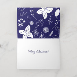 Navy Blue Kerstmis Folie Wenskaart