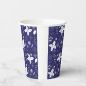 Navy Blue Kerstmis Papieren Bekers (Links)