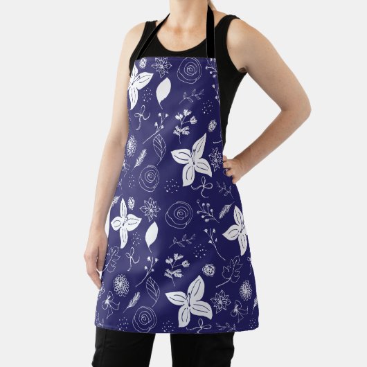 Navy Blue Kerstmis Schort (Insitu)