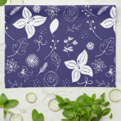 Navy Blue Kerstmis Theedoek (Gevouwen)