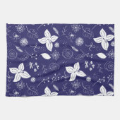 Navy Blue Kerstmis Theedoek (Horizontaal)