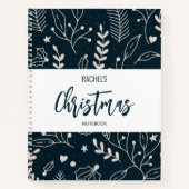 Navy Blue-kerstNotitieboek Notitieboek (Voorkant)