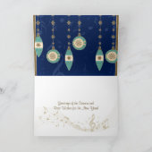 Navy Blue-kerstsierkaartje Feestdagen Kaart (Binnen)