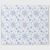 Navy Blue-kerstsnowflakes op Winter White Cadeaupapier (Vlak)