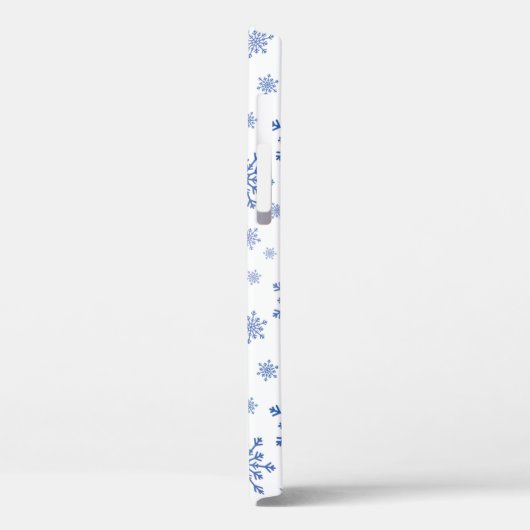  Navy Blue-kerstsnowflakes op Winter White Case-Mate iPhone Case (Achterkant / Links)
