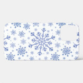 Navy Blue-kerstsnowflakes op Winter White Case-Mate iPhone Case (Achterkant (horizontaal))