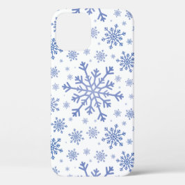  Navy Blue-kerstsnowflakes op Winter White Case-Mate iPhone Case