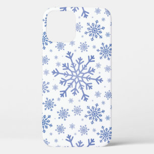  Navy Blue-kerstsnowflakes op Winter White Case-Mate iPhone Case