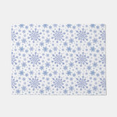 Navy Blue-kerstsnowflakes op Winter White Deurmat (Voorkant)