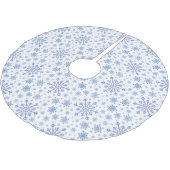 Navy Blue-kerstsnowflakes op Winter White Kerstboom Rok (Gekanteld)