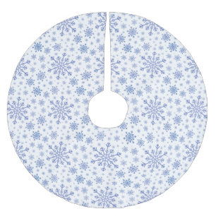 Navy Blue-kerstsnowflakes op Winter White Kerstboom Rok