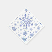 Navy Blue-kerstsnowflakes op Winter White Servet (Hoek)