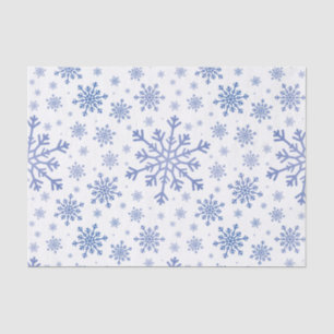 Navy Blue-kerstsnowflakes op Winter White Tissuepapier