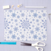 Navy Blue-kerstsnowflakes op Winter White Tissuepapier (Craft)