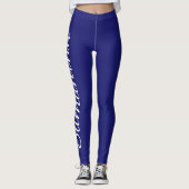 Navy Blue Keuze UW aangepaste naam Yoga-Leggings Leggings (Voorkant)