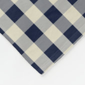 Navy Blue Khaki Check Pattern Monogram Name Boys Fleece Deken (Hoek)