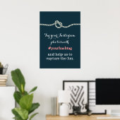 Navy Blue Knot Instagram Foto's Hashtag Sign Poster (Thuiskantoor)