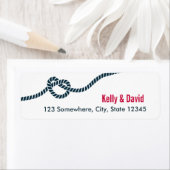 Navy Blue Knot Return-adreslabels Etiket (Insitu)