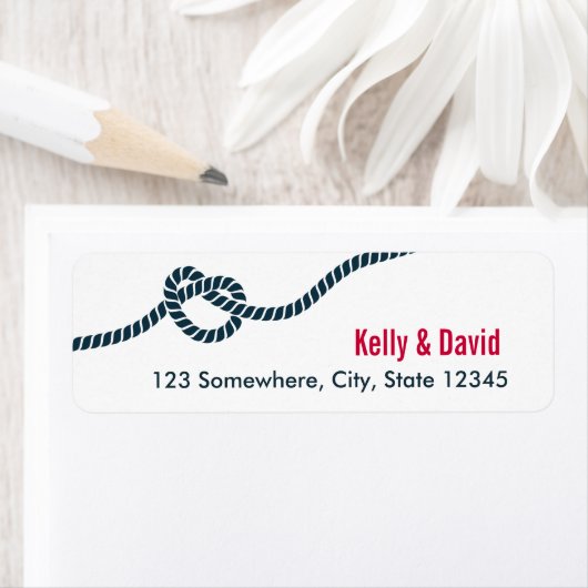 Navy Blue Knot Return-adreslabels Etiket (Insitu)