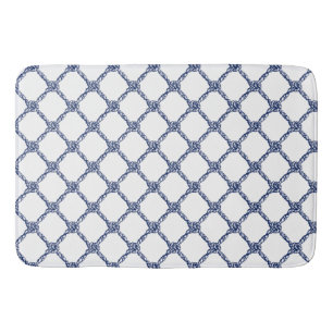 Navy Blue Knots Nautical Badmat