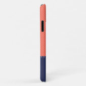 Navy Blue Koraal Roze Patroon Anker Aanpasbaar Case-Mate iPhone Case (Achterkant/rechts)
