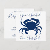 Navy Blue Krabbenkoken Verjaardag Kaart (Voorkant / Achterkant)