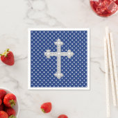Navy Blue Kruis Doop Servetten (Insitu)