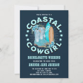 Navy Blue Kust Cowgirls Bachelorette Weekend Kaart (Voorkant)