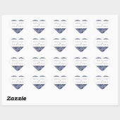 Navy Blue Lace Elegant Modern Wedding Hart Sticker (Vel)