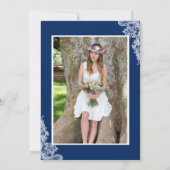 Navy Blue Lace Law School Student Afstuderen Foto Kaart (Achterkant)