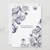 Navy Blue Lace Uitnodiging -  Glam (Achterkant)