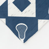 Navy Blue Lacrosse Argyle Patroon Fleece Deken (Hoek)