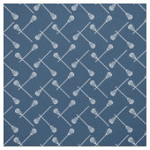 Navy Blue Lacrosse White Sticks gepatterd Stof (Swatch)