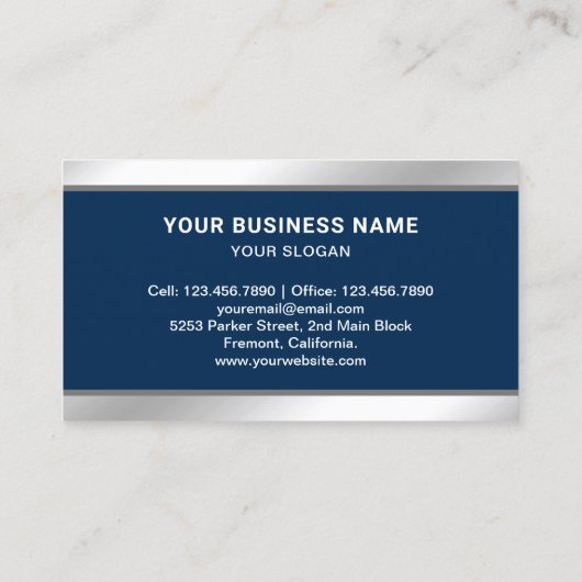 Navy Blue Laptop PC Computer Reparation Technicia Visitekaartje (Achterkant)