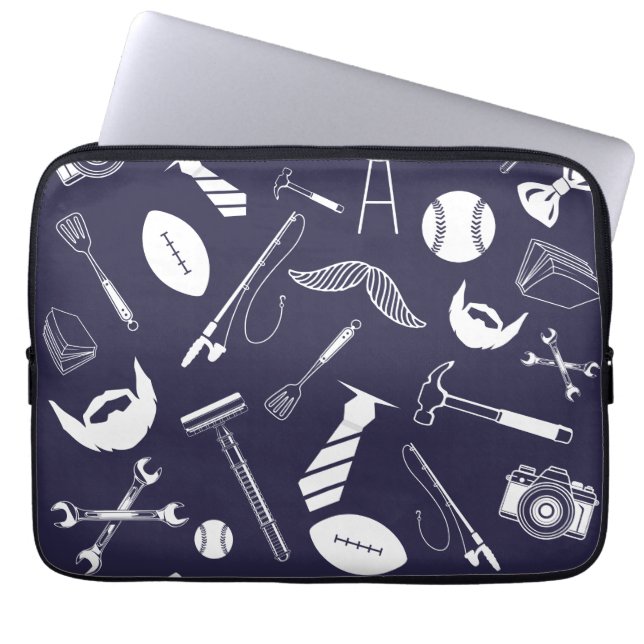 Navy Blue Laptop Sleeve (Voorkant)