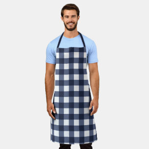 Navy Blue Large Classic Gingham Check Pset Schort